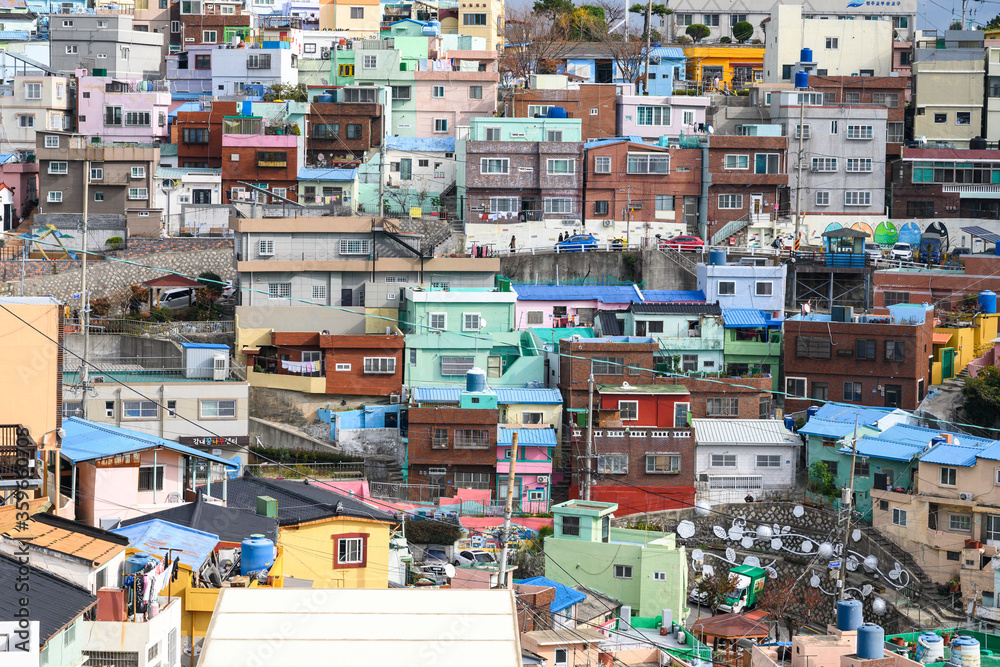 Gamcheon Culture Village in Busan is well known for its steep stairs, twisting alleys and cute houses.