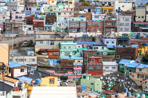 Gamcheon Culture Village in Busan is well known for its steep stairs, twisting alleys and cute houses. © korkorkusung