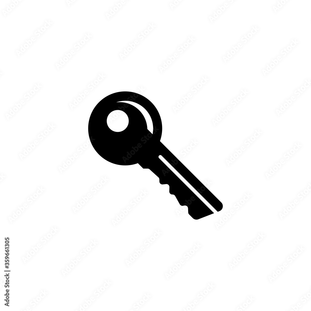 Key Silhouette, Safety Tool, Protection. Flat Vector Icon illustration. Simple black symbol on white background. Key Silhouette, Safety, Protection sign design template for web and mobile UI element. Key Silhouette, Safety Tool, Protection. Flat Vector Icon illustration. Simple black symbol on white background. Key Silhouette, Safety, Protection sign design template for web and mobile UI element.
