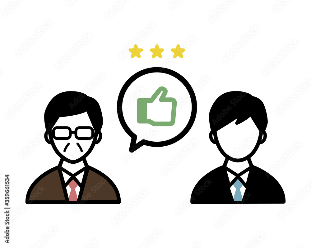 人事考課のイラスト 面接 面談 人事評価 アイコン Stock ベクター Adobe Stock