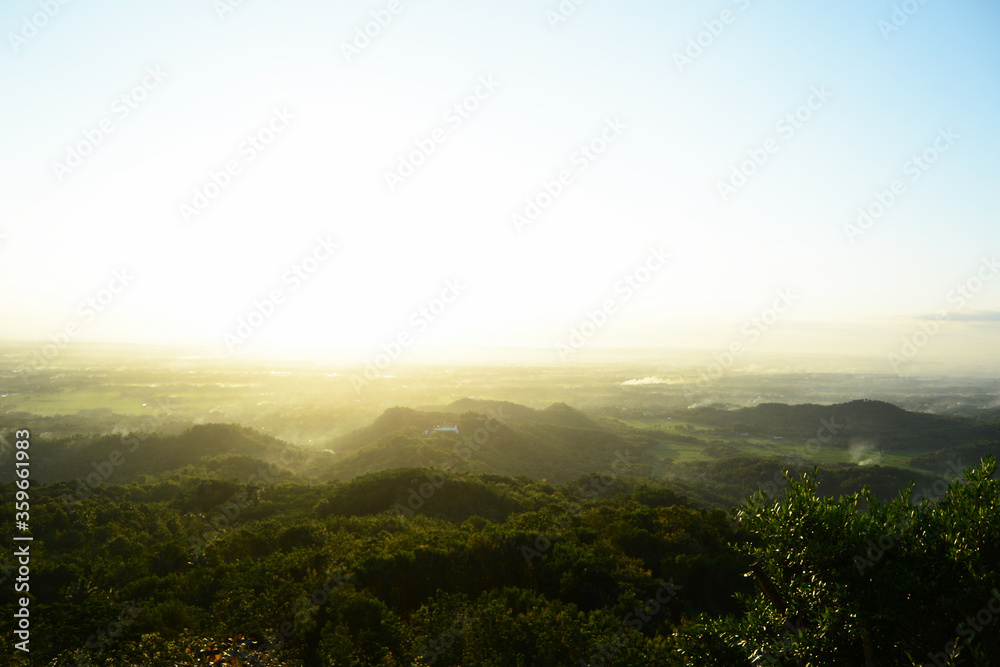 sunrise over the hill