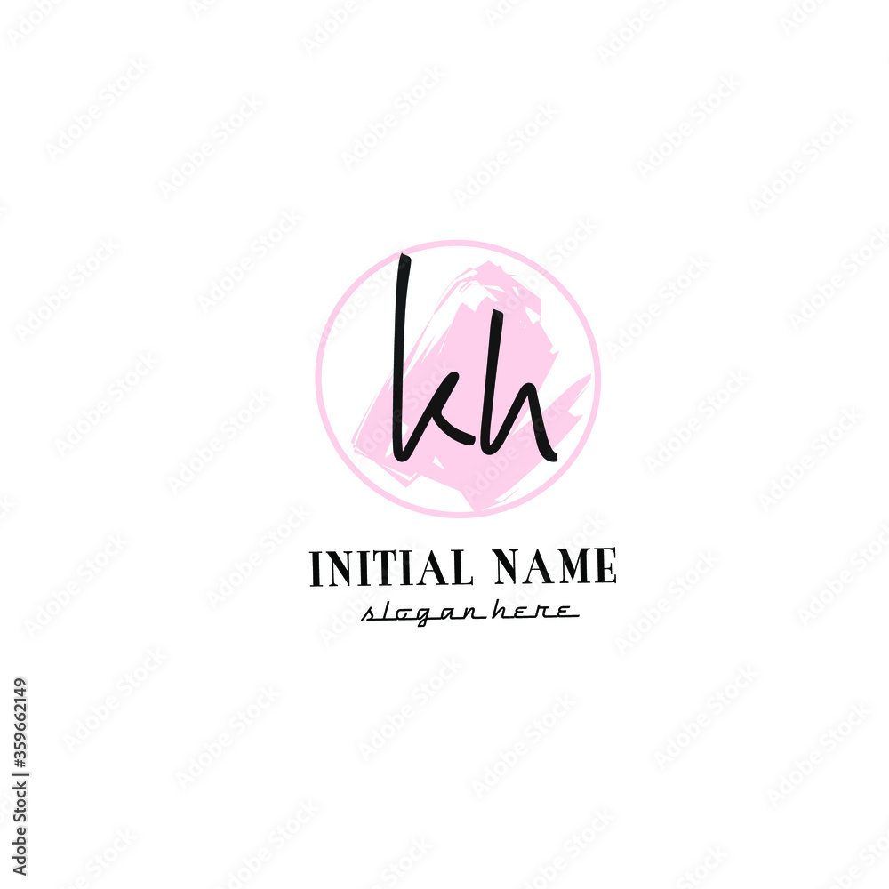 initial logo handwriting template vector