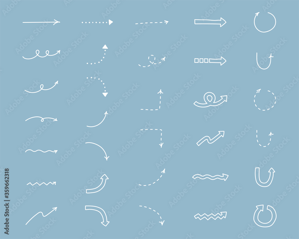 手書きの矢印のイラストのセット シンプル かわいい おしゃれ Stock Illustration Adobe Stock