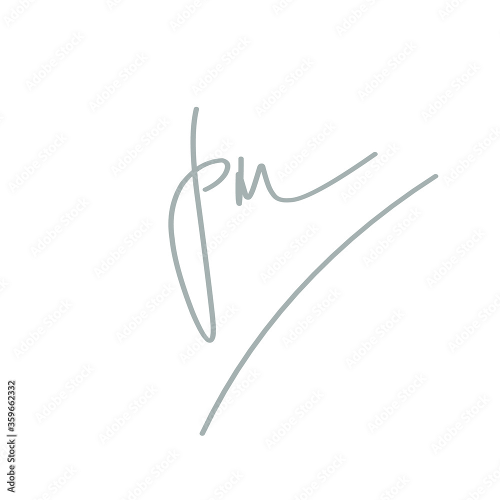 initial logo handwriting template vector