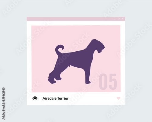 Airedale Terrier vector dog icon