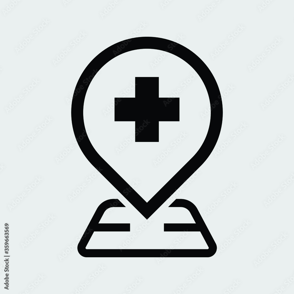 Obraz premium location pin outline icon isolated vector illustration