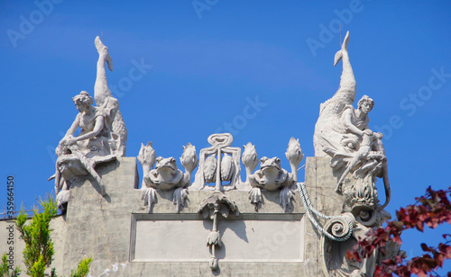 Bild auf Leinwand The house with chimeras in Kiev. Europe, constructed.