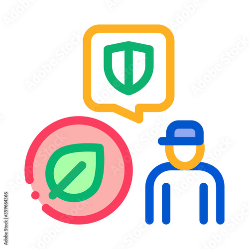 forestry defender protector icon vector. forestry defender protector sign. color symbol illustration