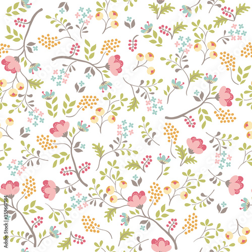 Floral seamless pattern. Retro vector background