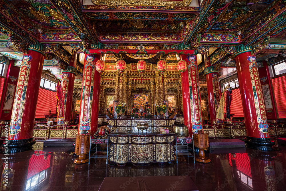 Fototapeta premium Interior of Chi Ming Palace Temple, Lotus Pond, Kaohsiung, Taiwan