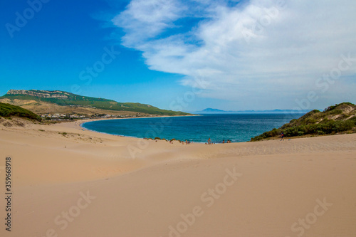 Wonderful beach with blue sky at Cadiz, Spain