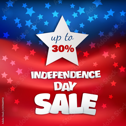 Independence Day SALE. 4 of July USA vector background 