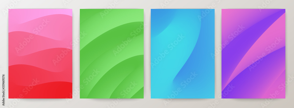 Set of minimal abstract shape on gray gradient background for Brochure, Flyer, Poster, leaflet, Annual report