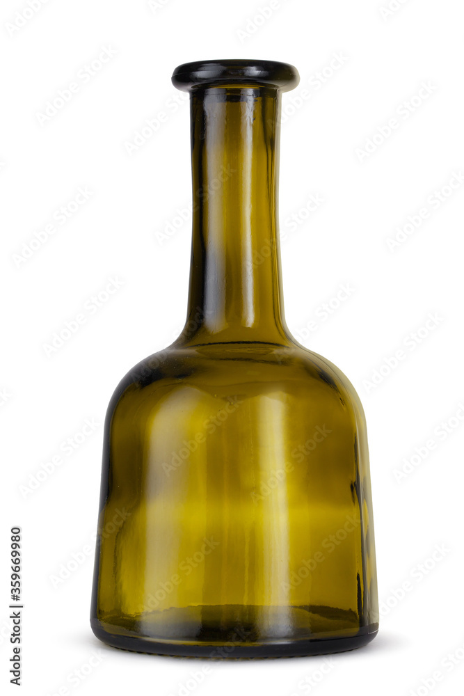Green glass vase or bottle isolated on white Green glass vase or bottle isolated on white