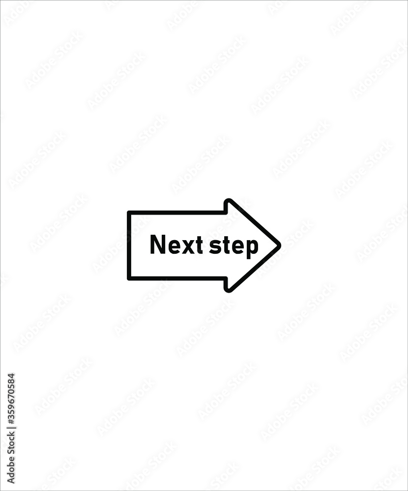 next step arrow icon,vector best line icon. next step arrow icon,vector best line icon.