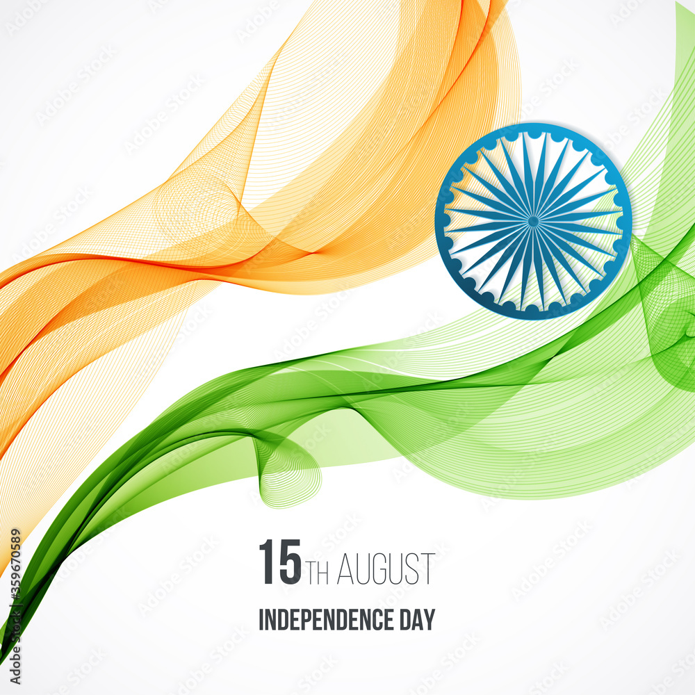 Indian Independence Day concept background with Ashoka wheel ...