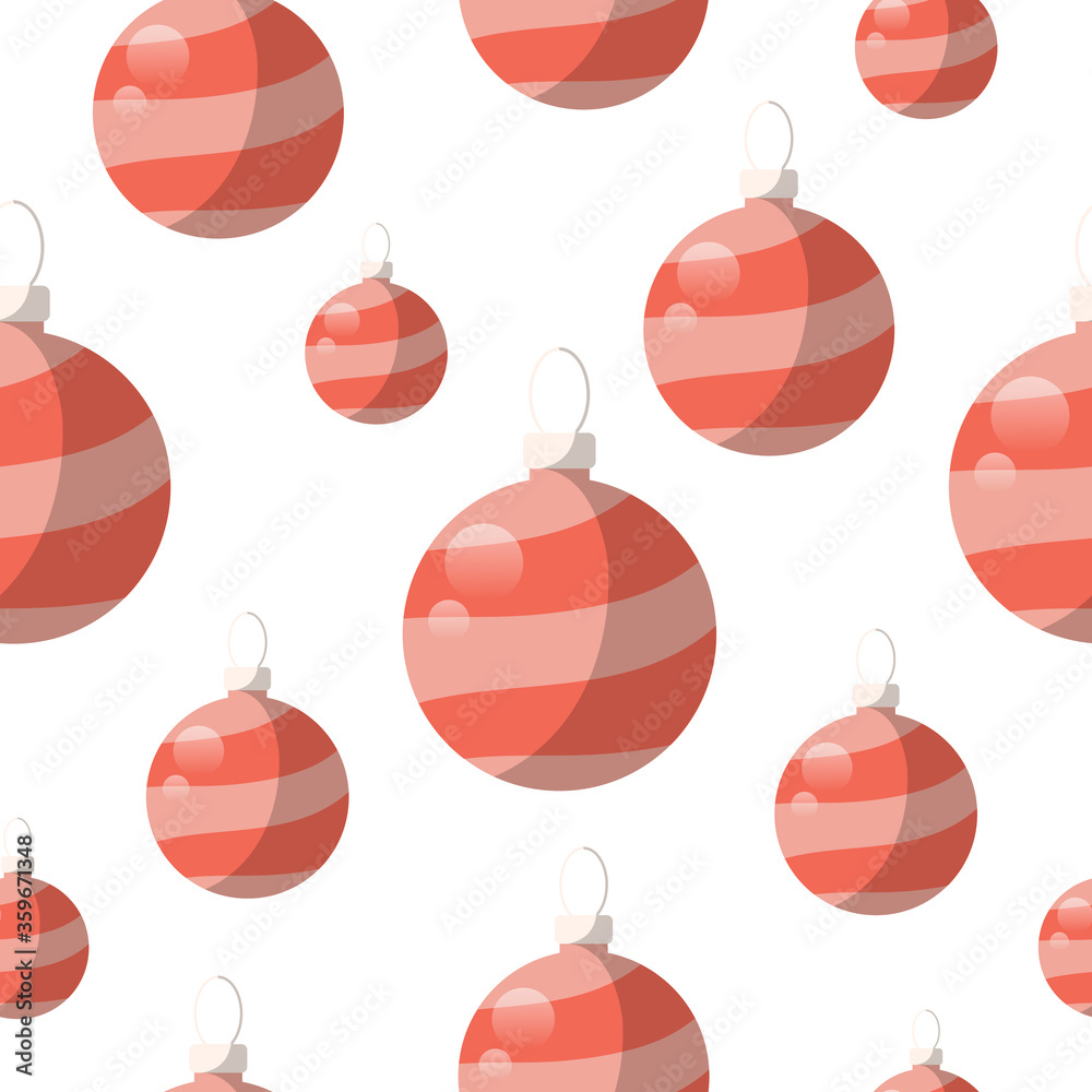 Red Christmas balls seamless pattern. Vector isolated of festive baubles background. Holiday texture for xmas wrapping paper. Red Christmas balls seamless pattern. Vector isolated of festive baubles background. Holiday texture for xmas wrapping paper.