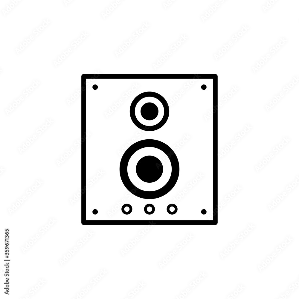 stereo speaker line icon. vector sound system speakers. music line icon. design vector illustration stereo speaker line icon. vector sound system speakers. music line icon. design vector illustration