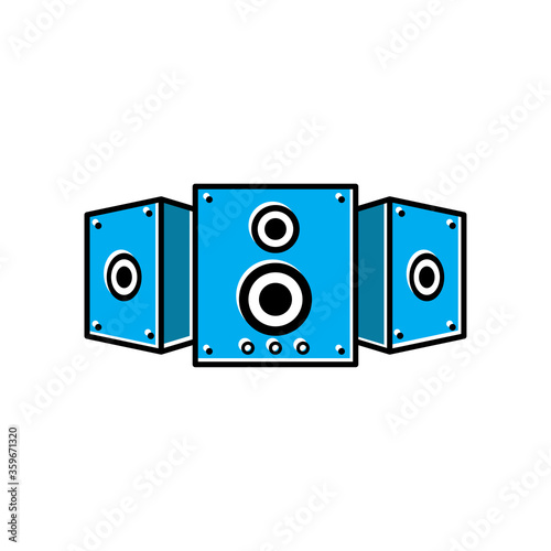 stereo speaker flat icon. vector sound system speakers. music flat icon. design vector illustration