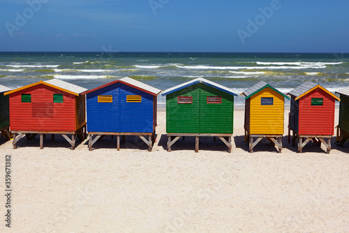 Mossel Bay beach huts in South Africa
