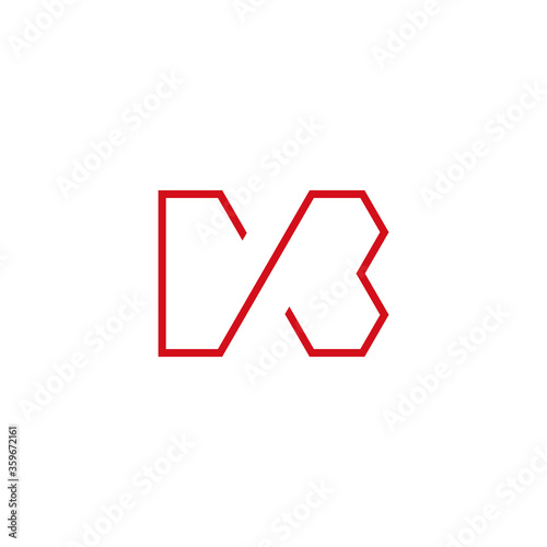 letter cb simple geometric line symbol logo vector