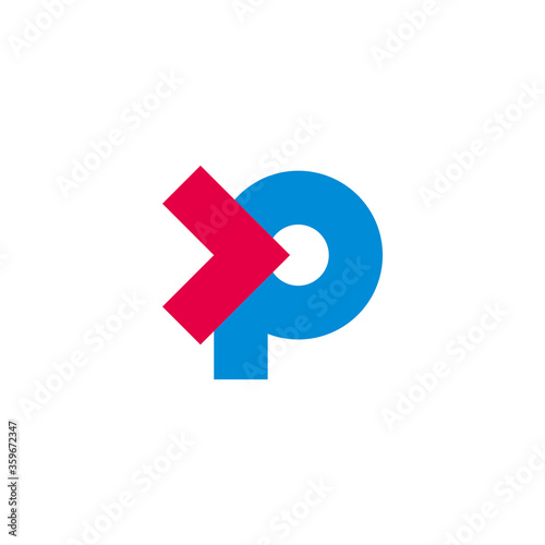 abstract letter p simple arrow colorful target symbol logo vector © Adnanjaya