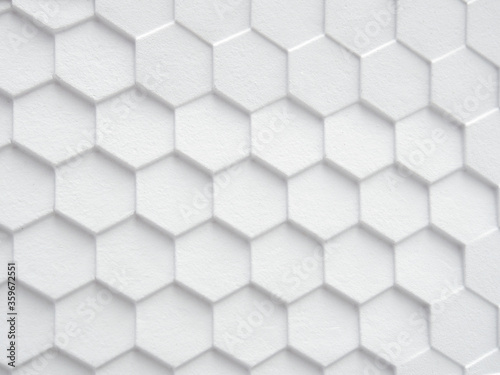 Fototapeta Naklejka Na Ścianę i Meble -  White hexagonal pattern background, with copyspace