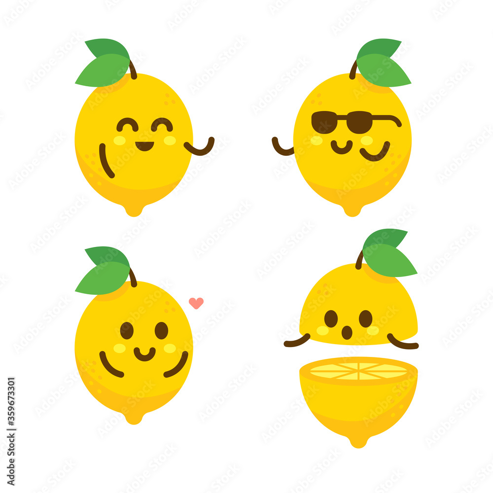 Kawaii Fruit - Lemon Funny Character