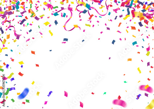 Colorful ribbons for celebrations party background with multicolored