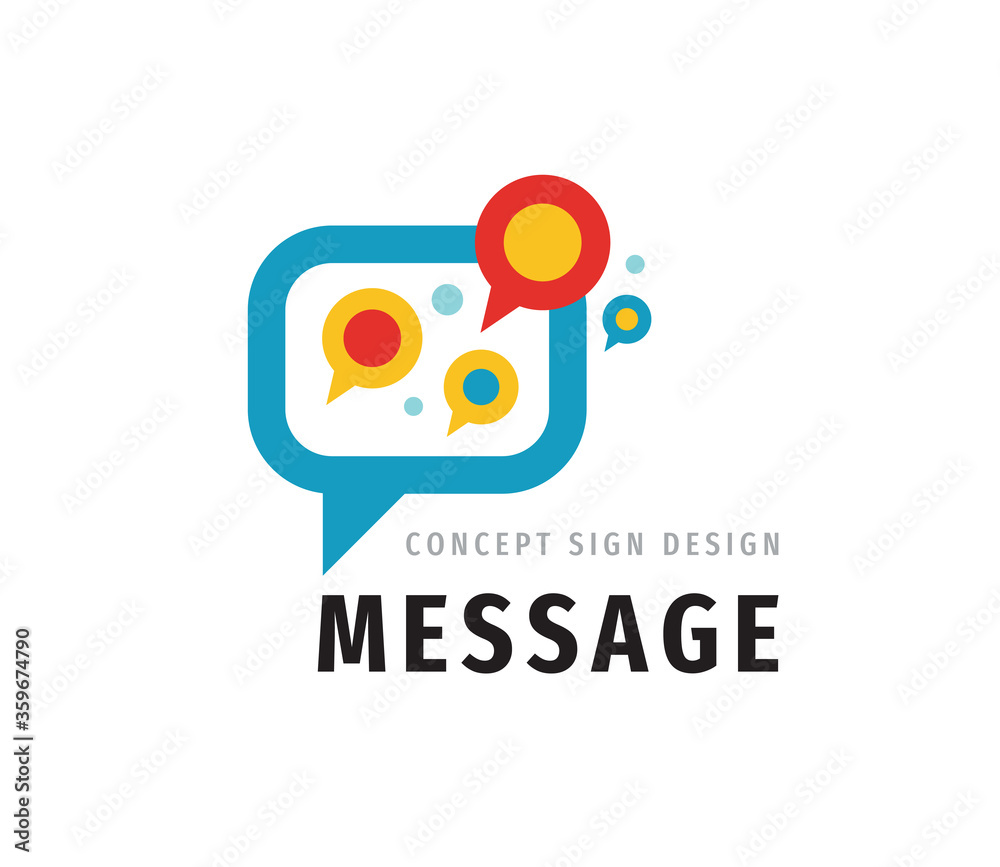 Message talking - speech bubbles vector logo concept illustration in flat style. Dialogue icon logo. Chat logo sign. Social media symbol. Communication insignia. Design element. Message talking - speech bubbles vector logo concept illustration in flat style. Dialogue icon logo. Chat logo sign. Social media symbol. Communication insignia. Design element.