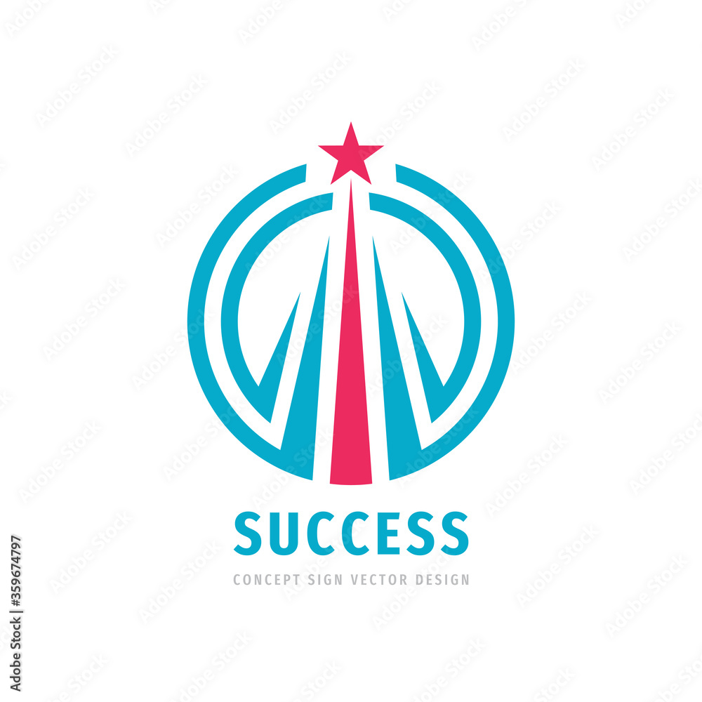 Success - abstract vector logo. Design elements with star sign logo ...