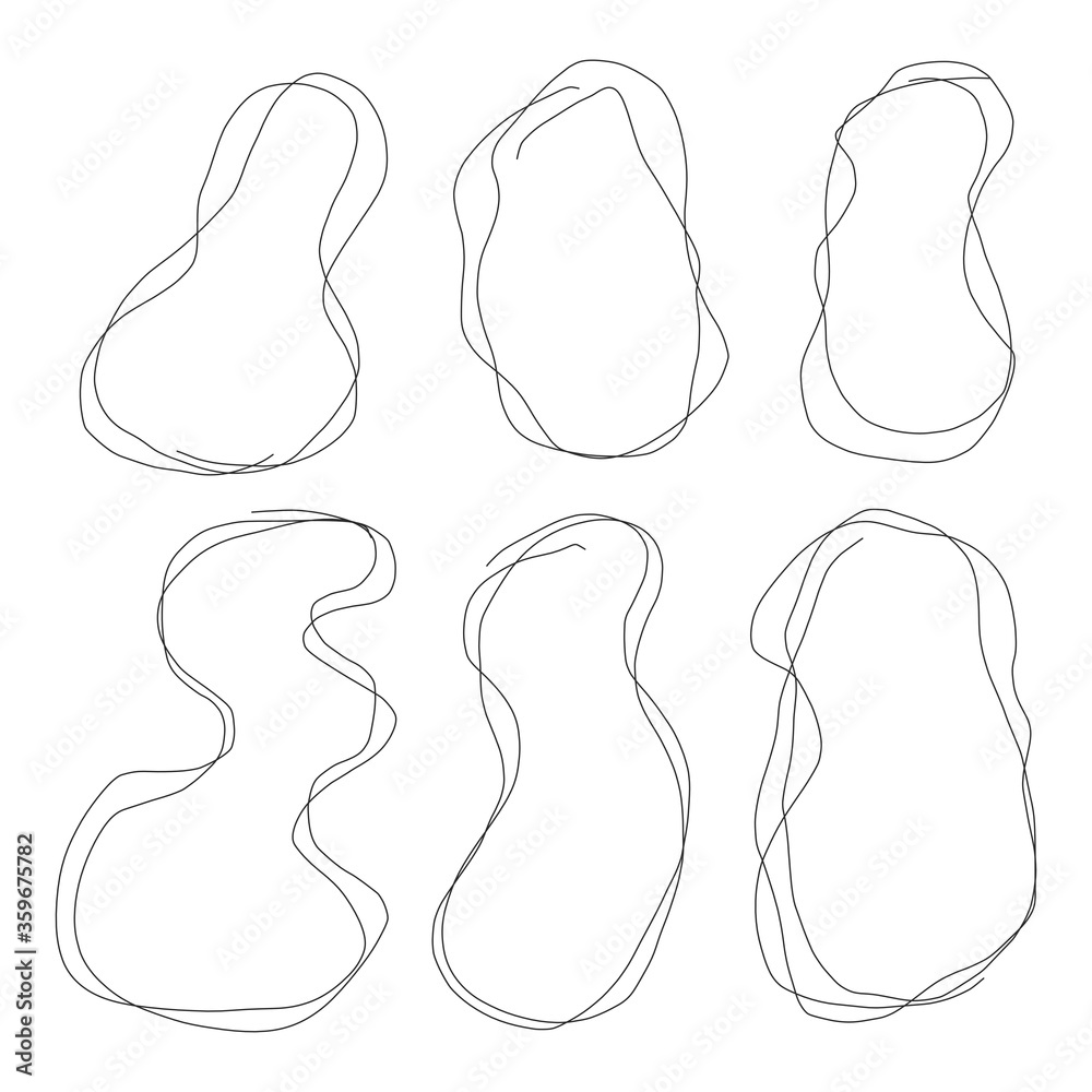 Set of hand drawn line art abstract graphic elements for decoration Set of hand drawn line art abstract graphic elements for decoration