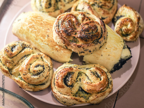 homemade buns with poppy seed