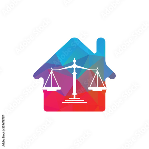 Law House Logo Design. Property Law Logo, Real estate and law symbol.	