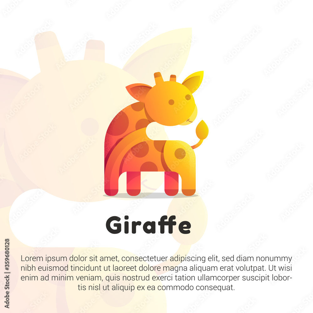 Colorful cute Giraffe logo template.