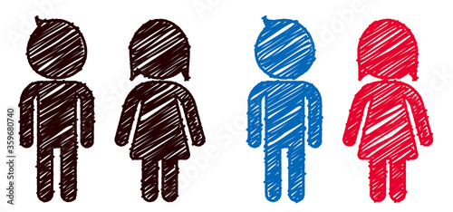 Male and female, gender symbol, mark, icon, sign of restroom or toilet