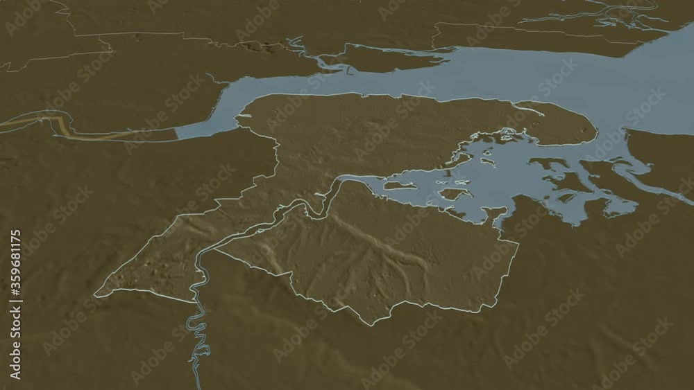 Medway, unitary authority with its capital, zoomed and extruded on the administrative map of England in the conformal Stereographic projection. Animation 3D Medway, unitary authority with its capital, zoomed and extruded on the administrative map of England in the conformal Stereographic projection. Animation 3D