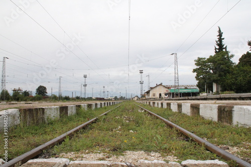 train station tracks electricity bulgary rail