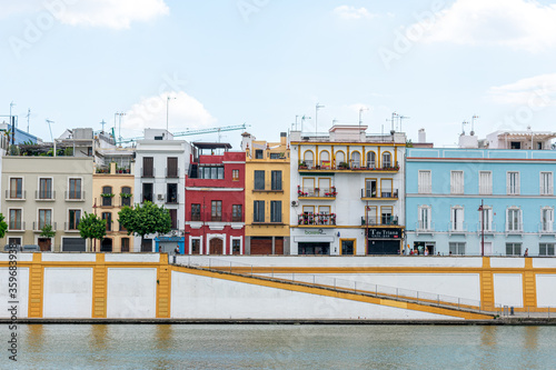 view of the colourful houses Serville  Spain
