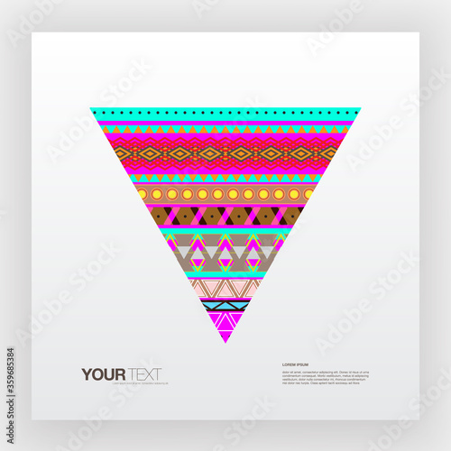 Abstract colorful pattern in a triangle shape with your text Eps 10 stock vector illustration