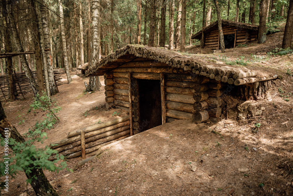 old military dugout in the forest