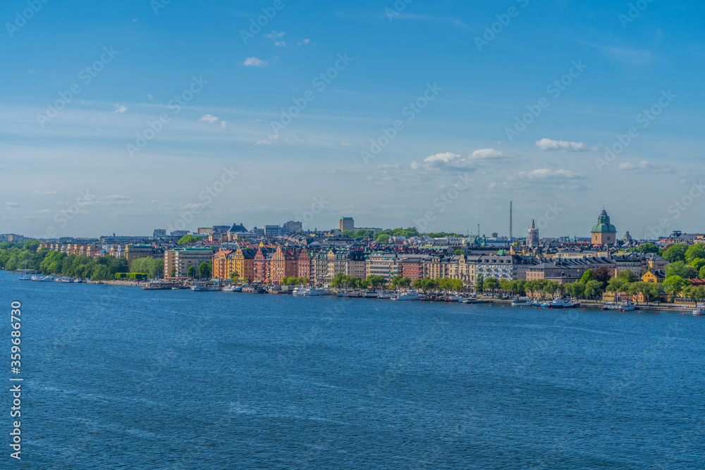 View of Stockholm. City panorama with Malaren lake. Sweden. Scandinavia