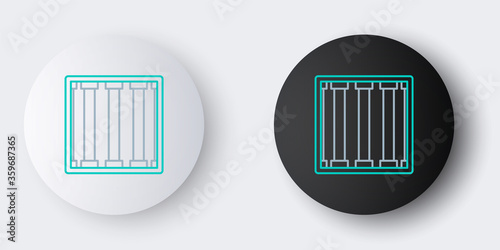 Line Prison window icon isolated on grey background. Colorful outline concept. Vector.