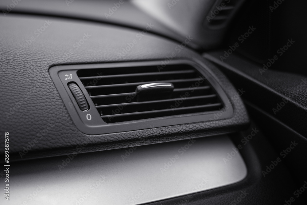 Air duct grille or heater or air conditioner deflector in the front panel of the car