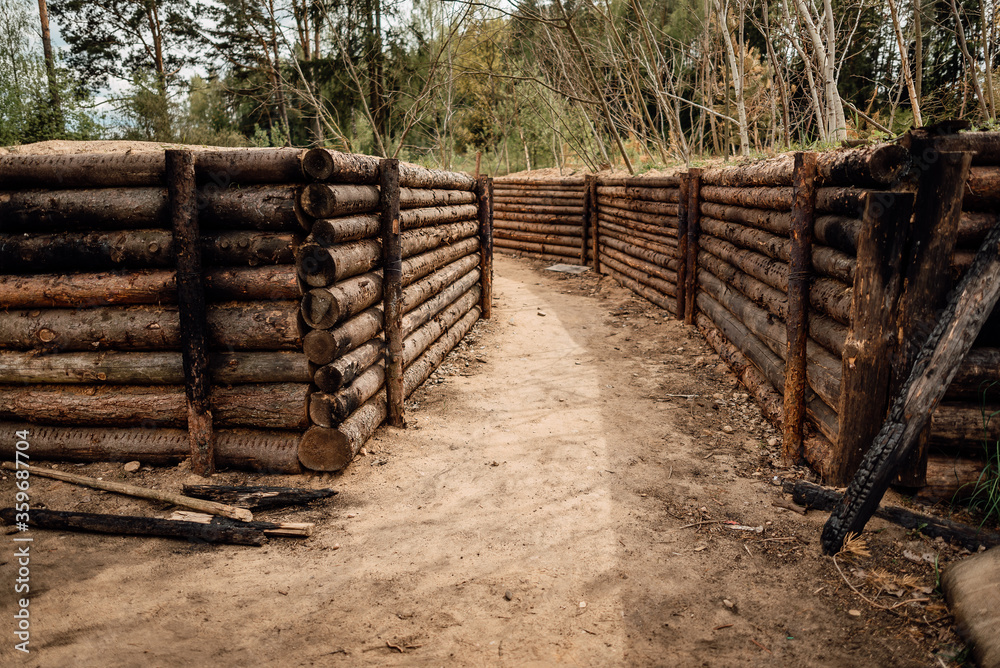 trenches used in World War II on occupied battle lines, consisting mainly of trenches, in which troops were significantly protected from enemy fire and artillery.