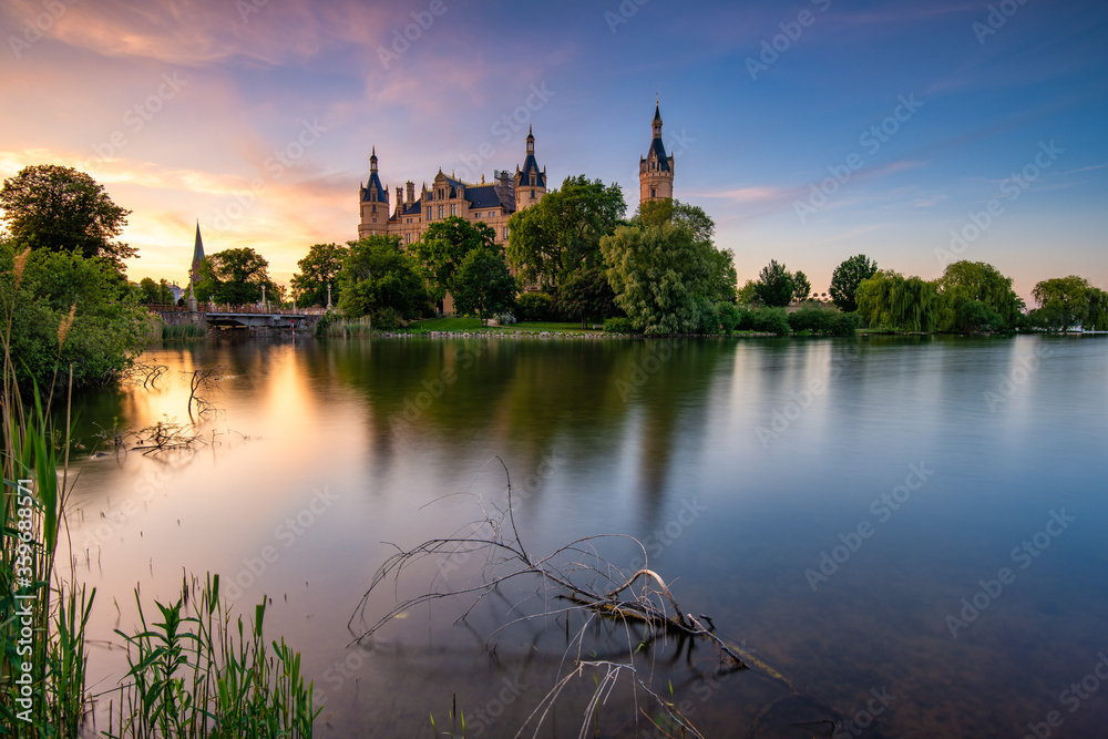 Schwerin Castle, for centuries it was the home of the dukes and grand dukes of Mecklenburg and later Mecklenburg-Schwerin. Today it serves as the residence of the Mecklenburg-Vorpommern state parliame