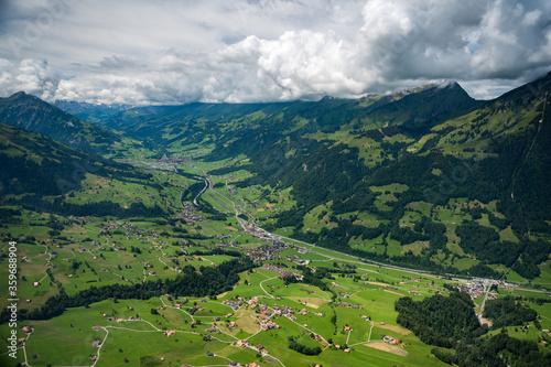Reichenbach im Kandertal seen from the helicopter