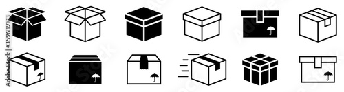 Fotografiet Box simple icon collection