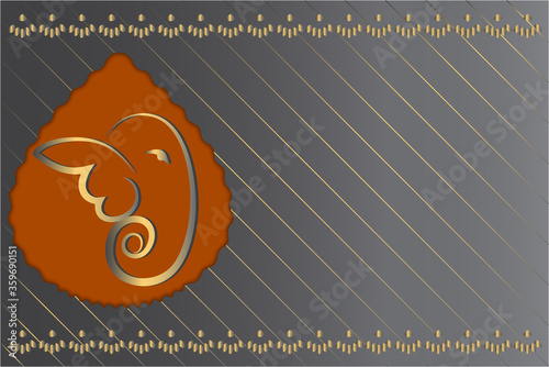 Lord Ganesha Card Design , Ganesh Chaturthi, Ganpati vector, Festival
