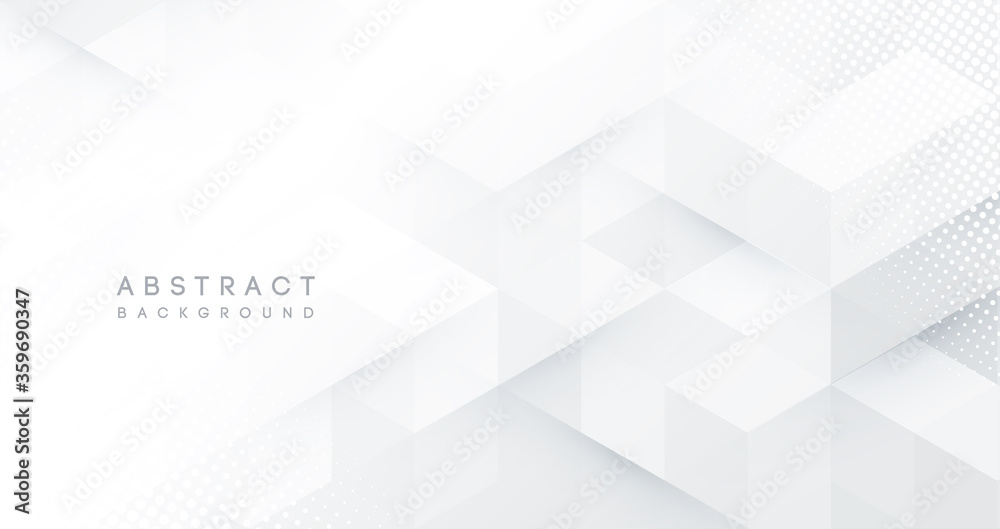 Abstract white monochrome vector background, for design brochure, website, flyer. Geometric white wallpaper for certificate, presentation, landing page